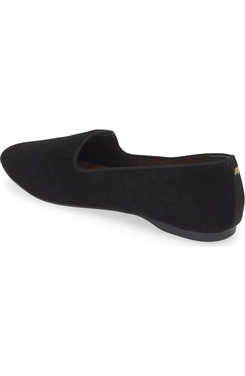Birdies Heron Flat Women's US 8 Black Suede Almond Toe Comfort Slip-On KHD223