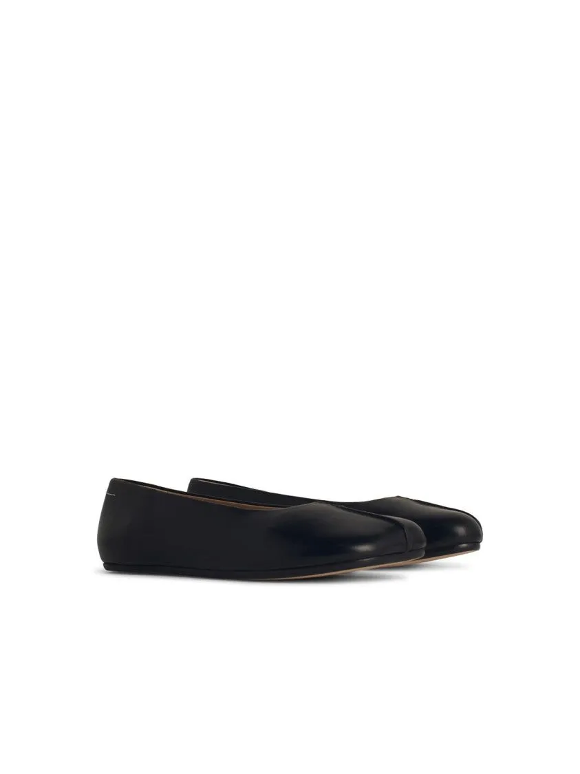 Black Leather Ballet Flats