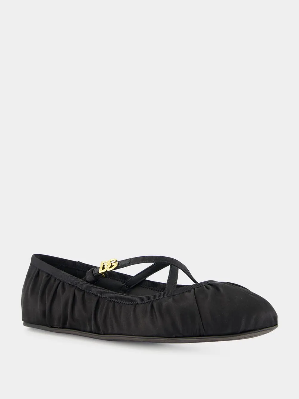 Black Satin Ballet Flats