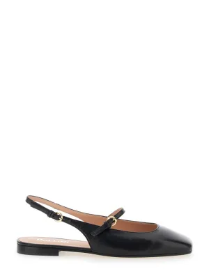 Black Slingback Ballerinas With Adjustable Strap