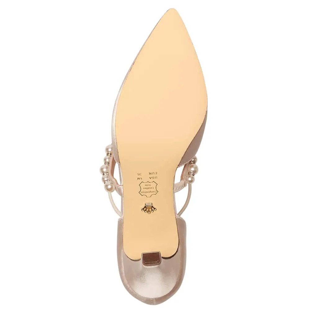 Blair Heel in Pearl Rose Crystal