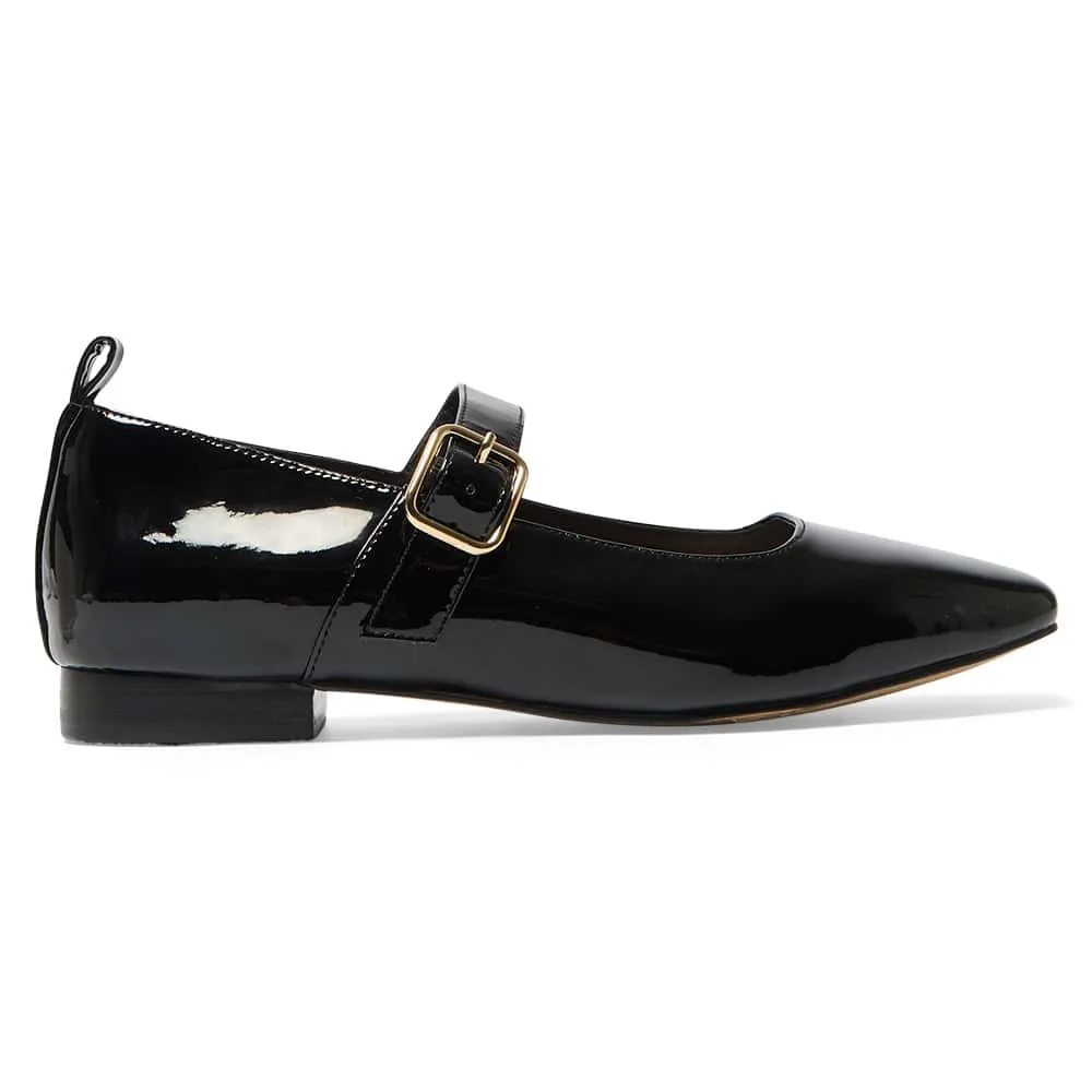 Bonnie Flat in Black Patent