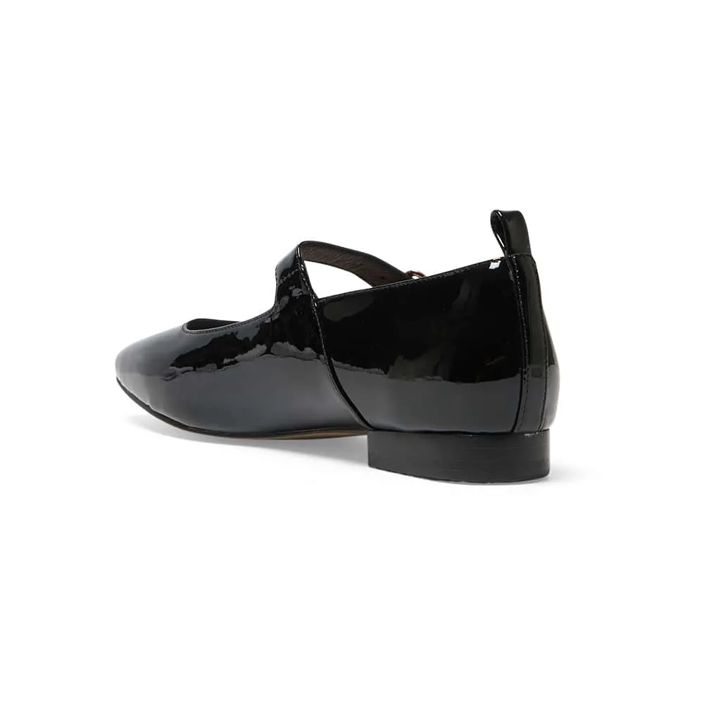 Bonnie Flat in Black Patent