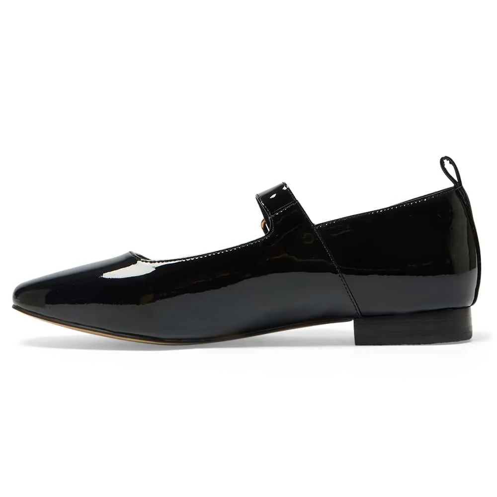 Bonnie Flat in Black Patent
