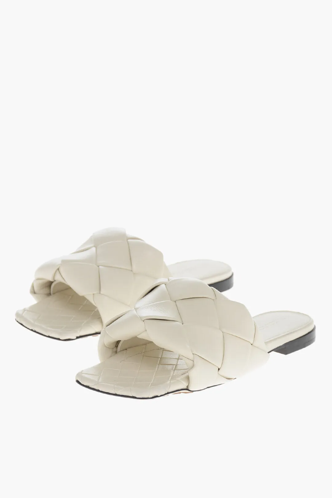 Bottega Veneta Woven Leather Lido Sliders