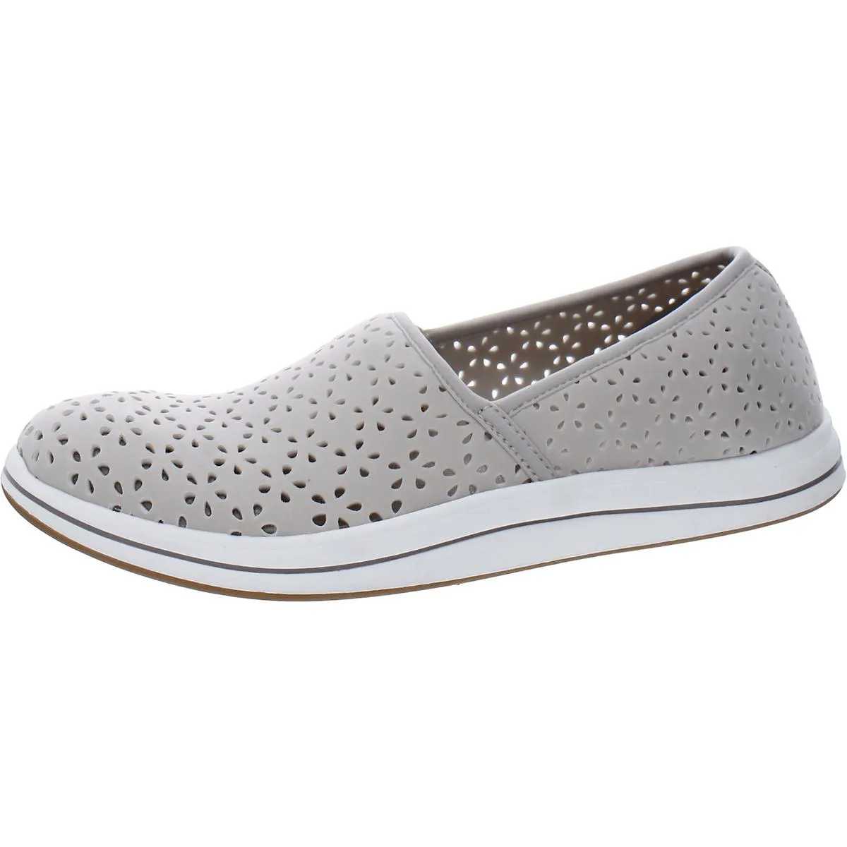 Breeze Emily Womens Perforated Casual Slip-On Sneakers