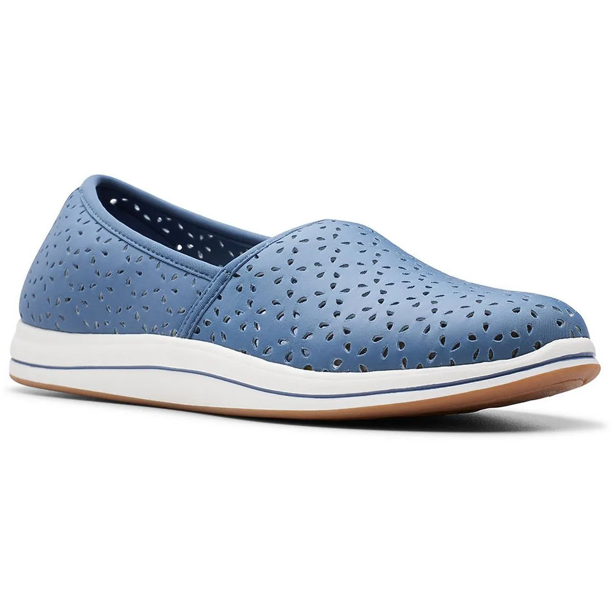 Breeze Emily Womens Perforated Casual Slip-On Sneakers