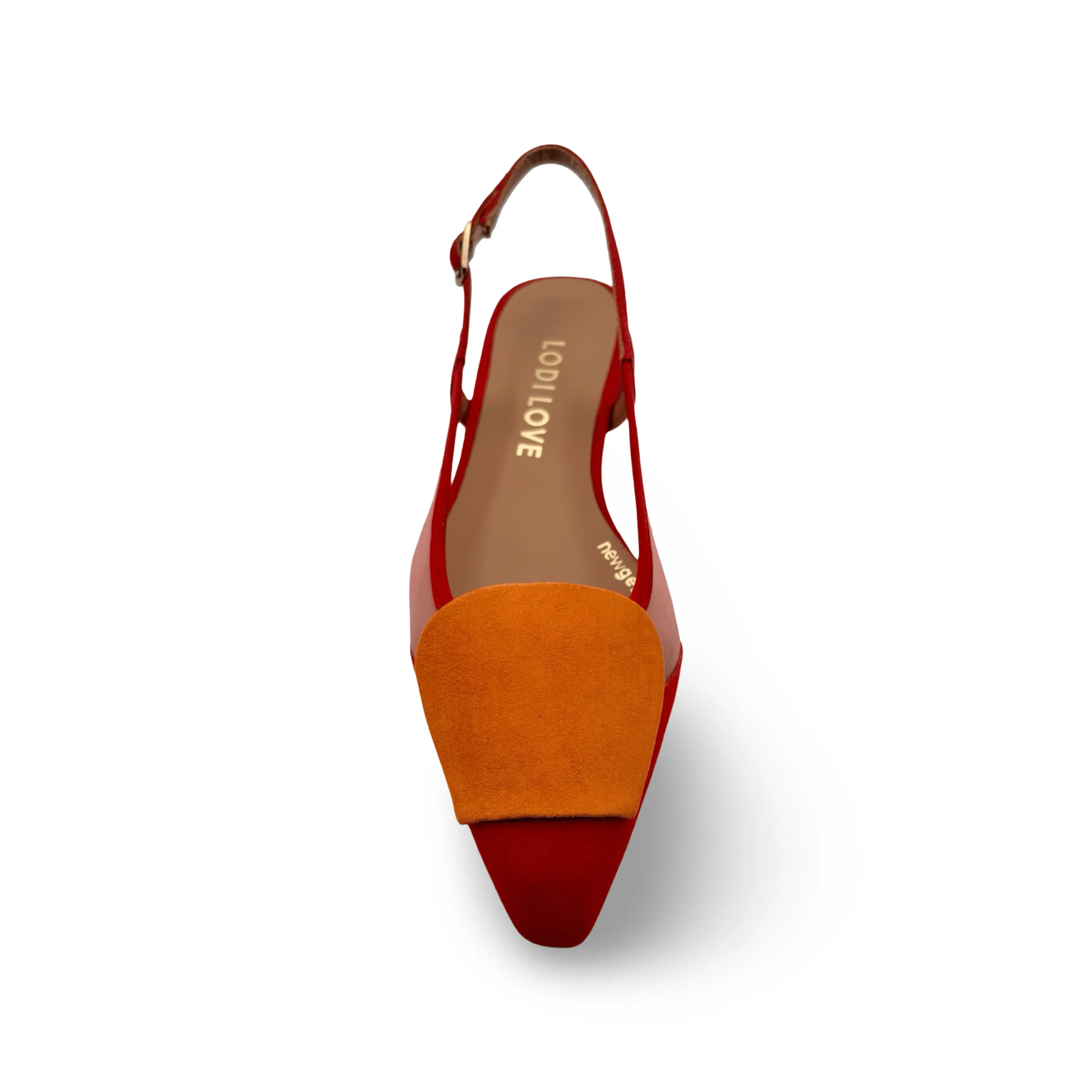 BRO5264 Red Multi Slingback Flat