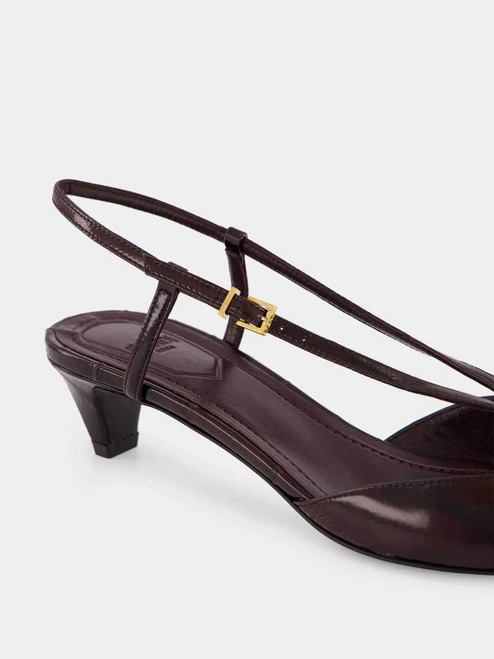 Brown FFold Slingbacks