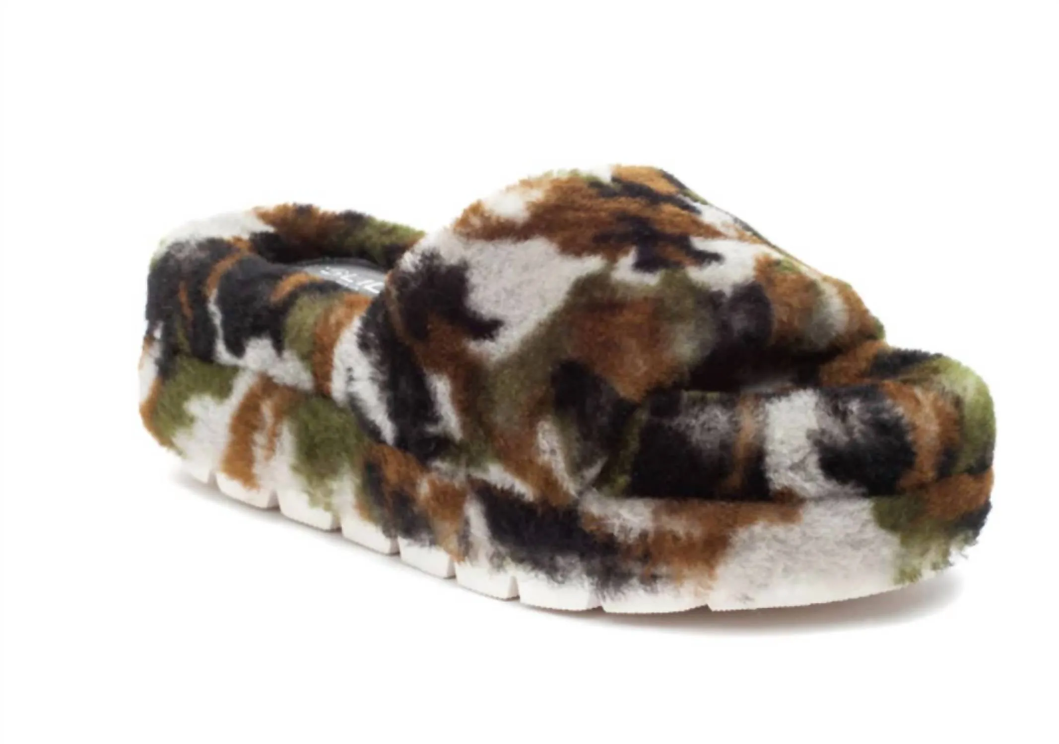 Bryce Shearling Slippers In Camo