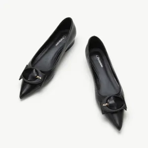 C Buckle Pointed Toe Flats (Aida) (SALE)