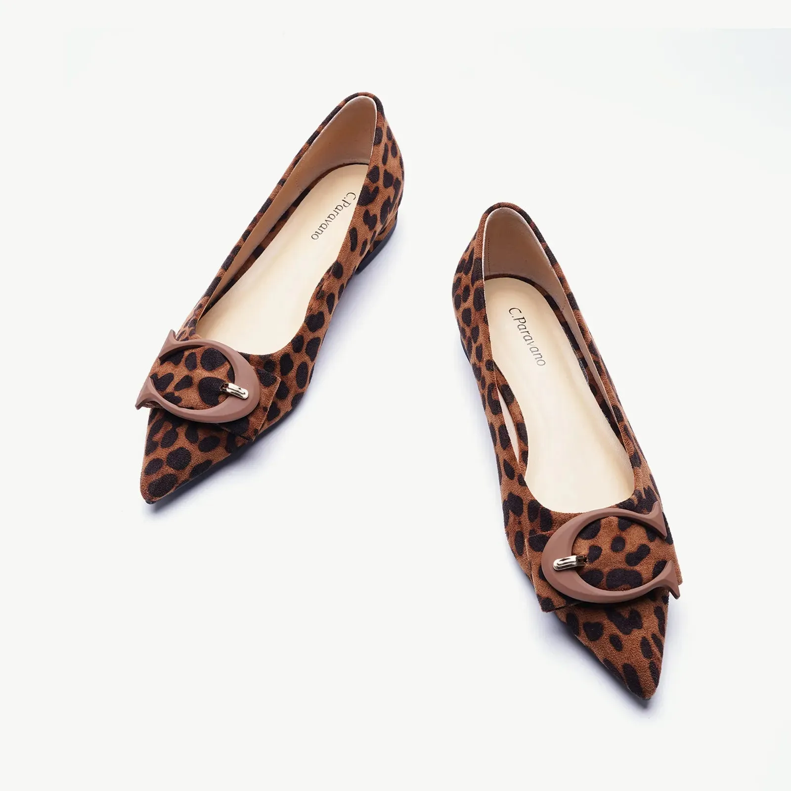 C Buckle Pointed Toe Flats (Aida) (SALE)