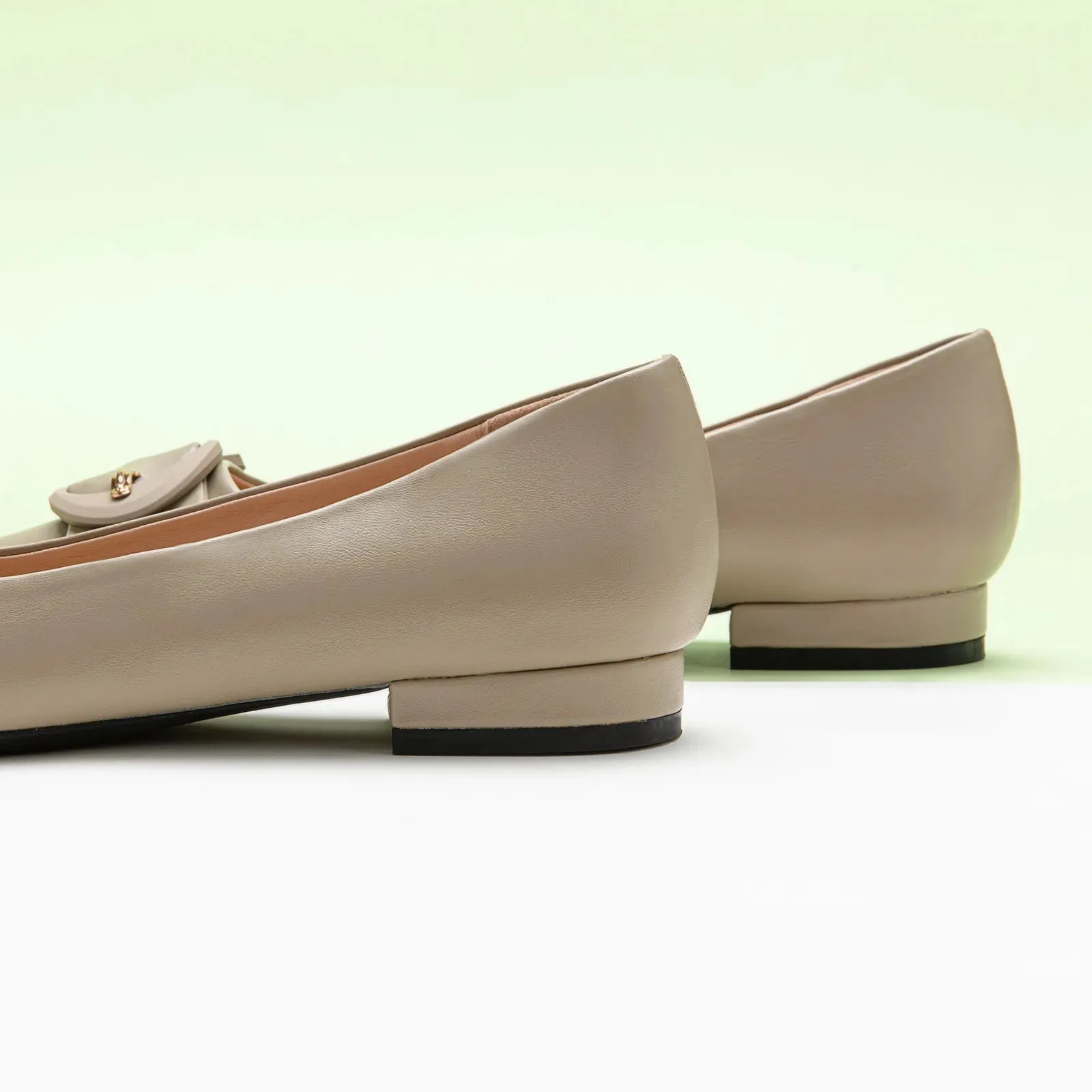 C Buckle Pointed Toe Flats (Aida) (SALE)