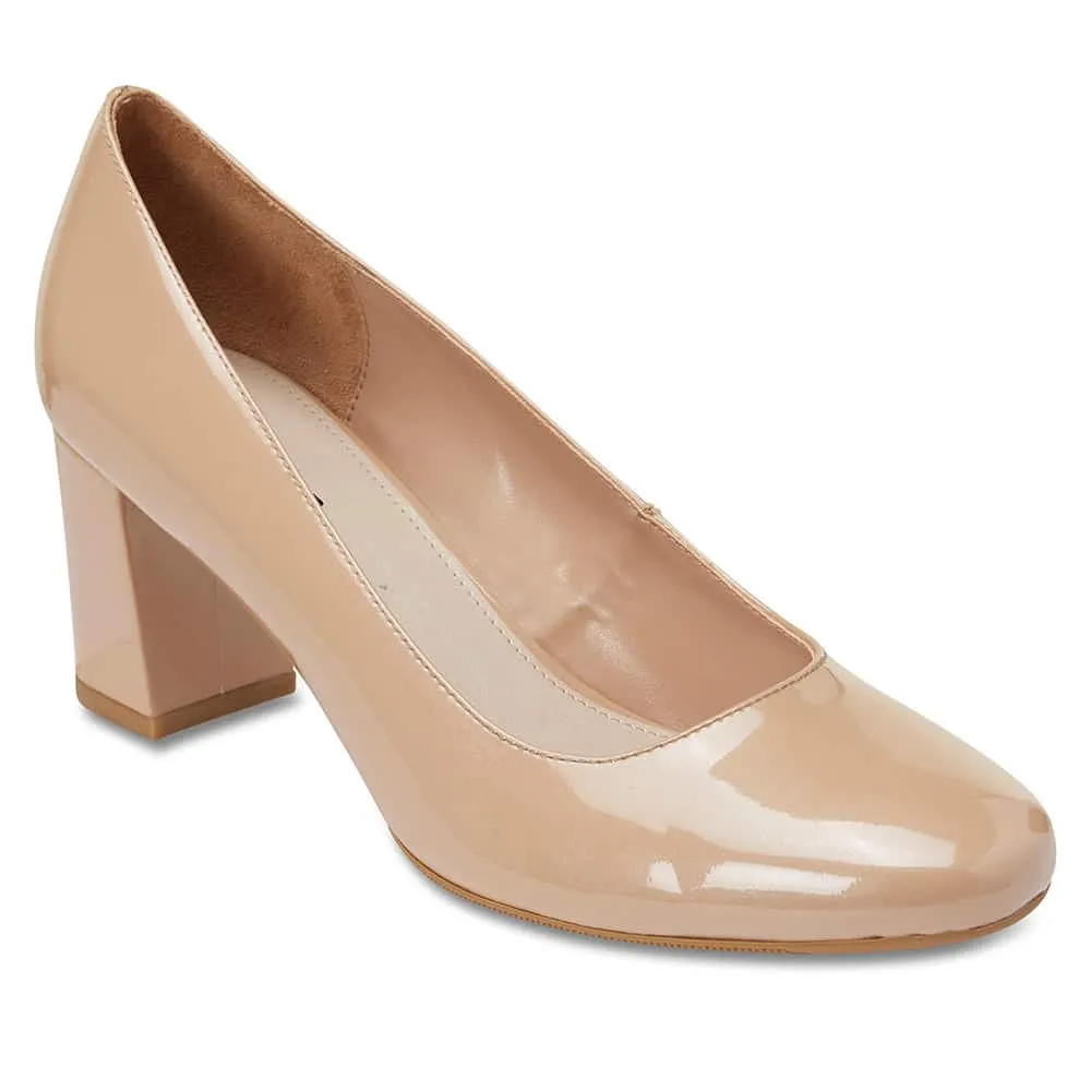 Camilla Heel in Nude Patent