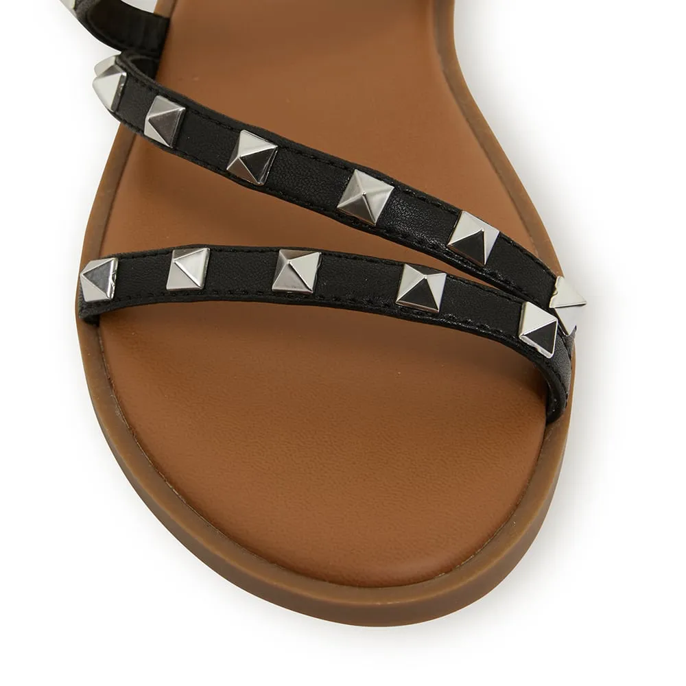 Carnival Sandal in Black Smooth