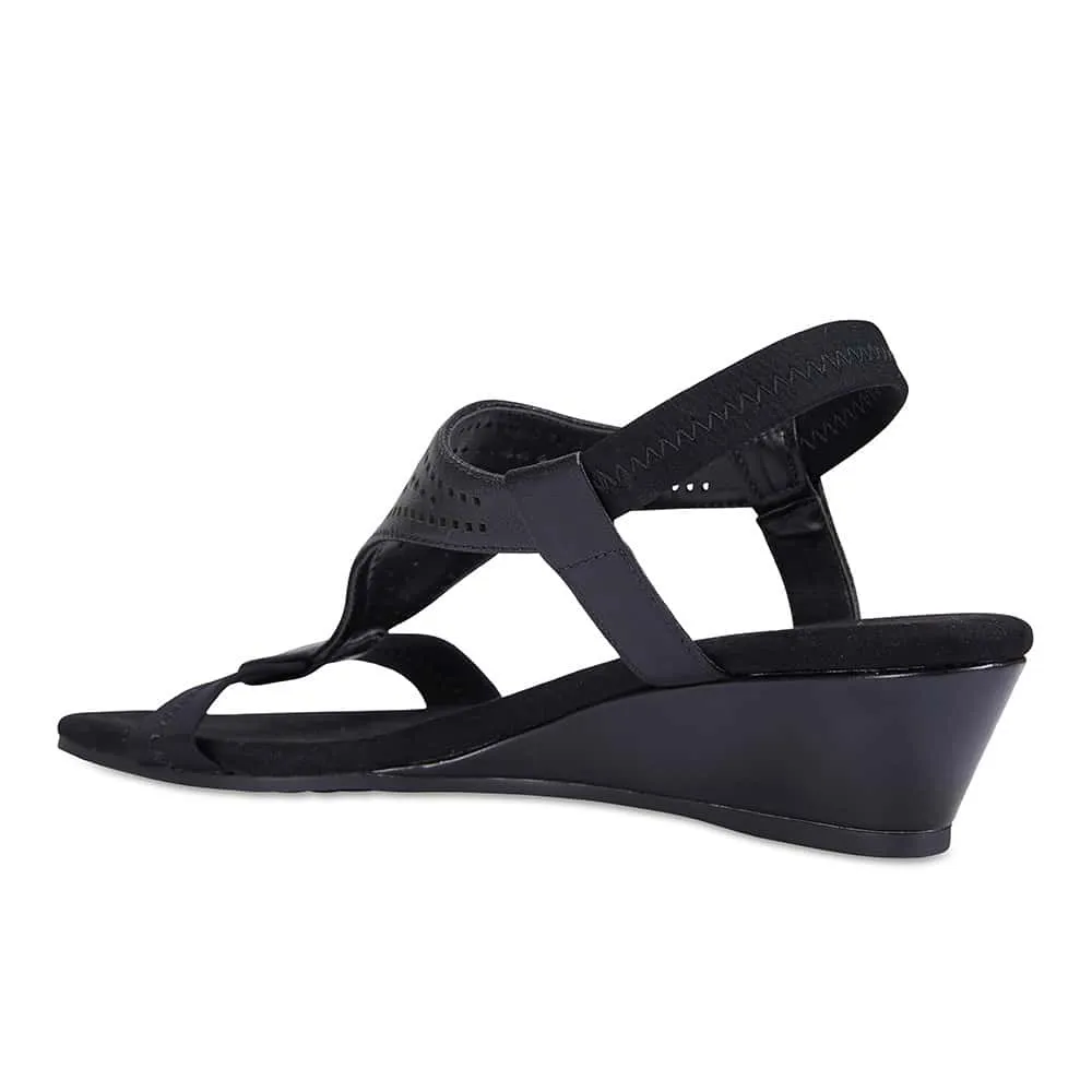 Casino Heel in Black Leather