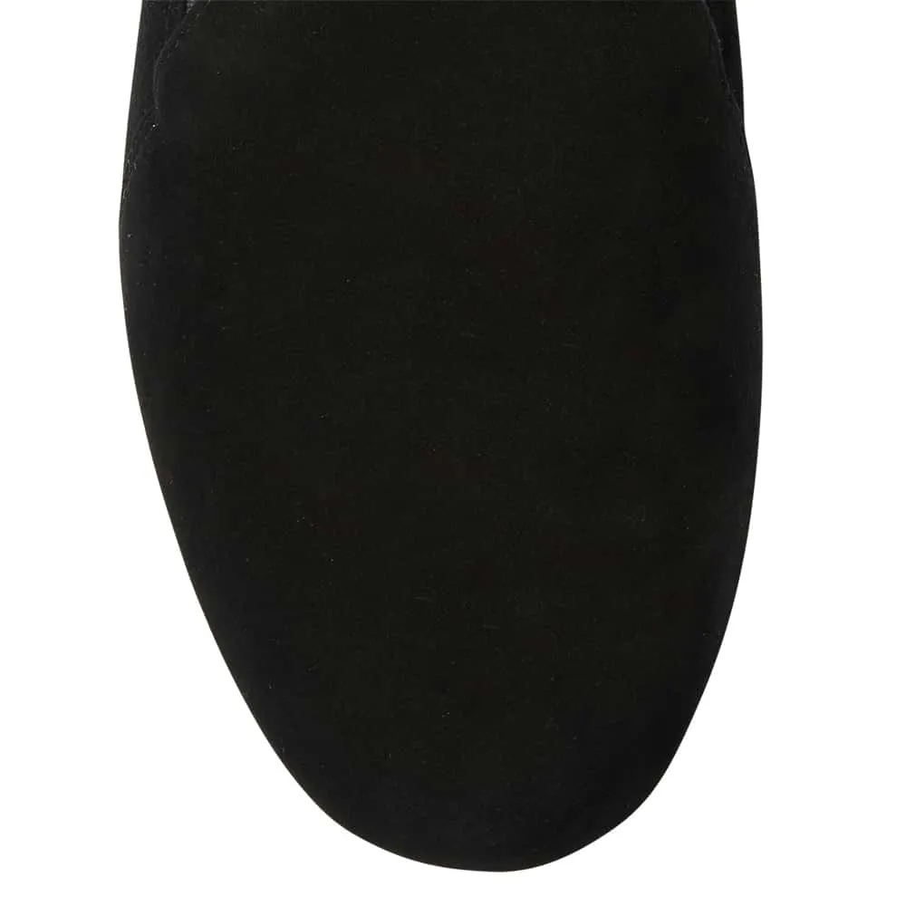 Castle Flat in Black Suede