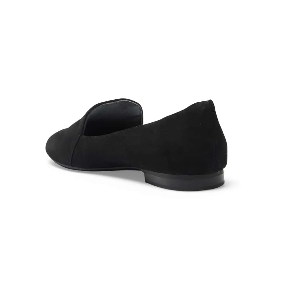 Castle Flat in Black Suede