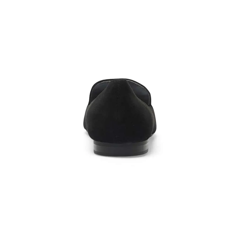 Castle Flat in Black Suede