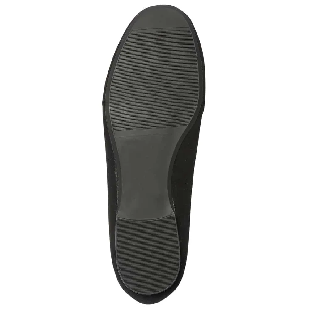 Castle Flat in Black Suede