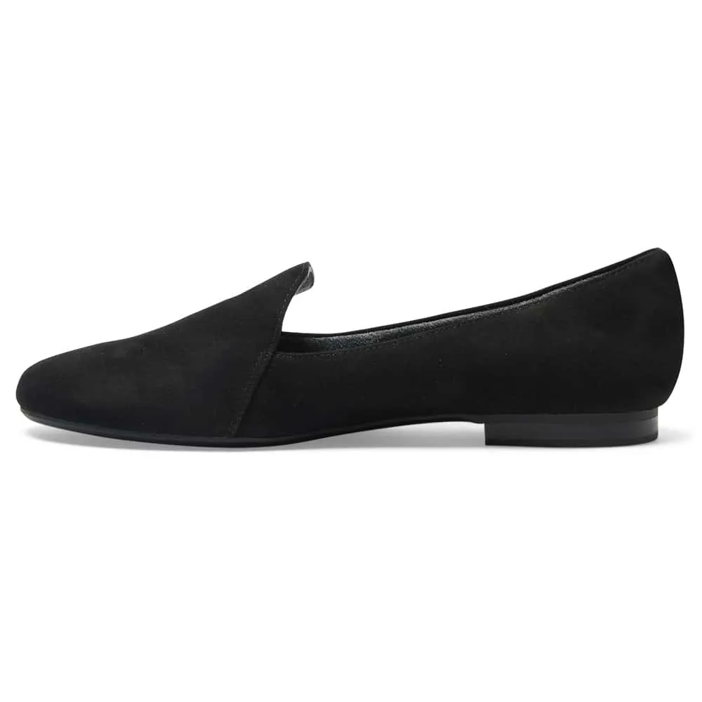 Castle Flat in Black Suede