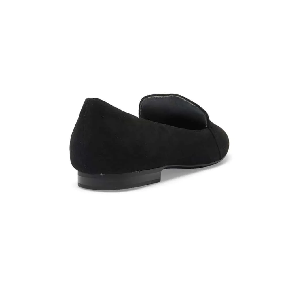 Castle Flat in Black Suede