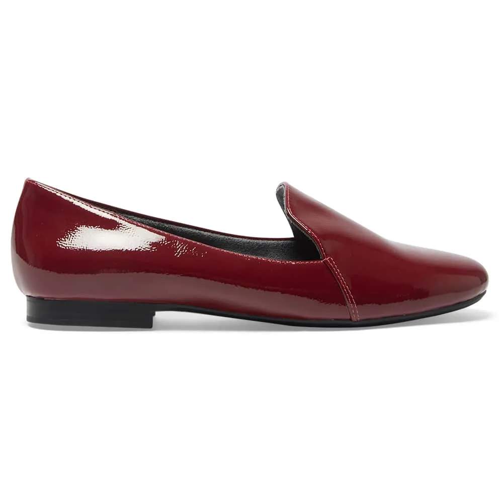 Castle Flat in Wine Crinkle Patent Patent