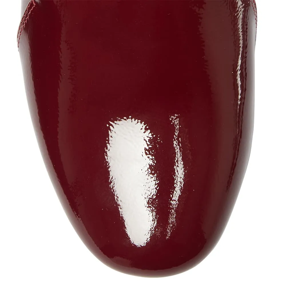 Castle Flat in Wine Crinkle Patent Patent