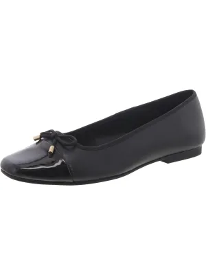 Celsiuss Womens Faux Leather Bow Ballet Flats