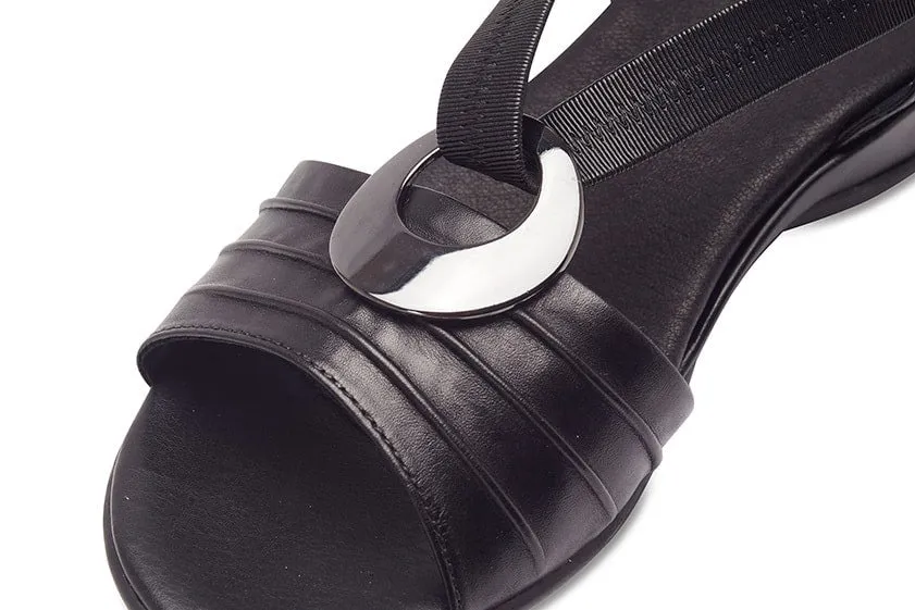 Chase Sandal in Black Leather