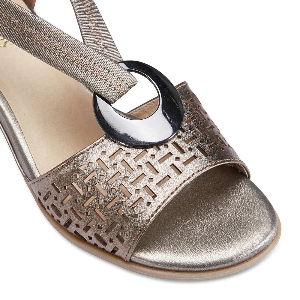 Chime Sandal in Pewter Leather