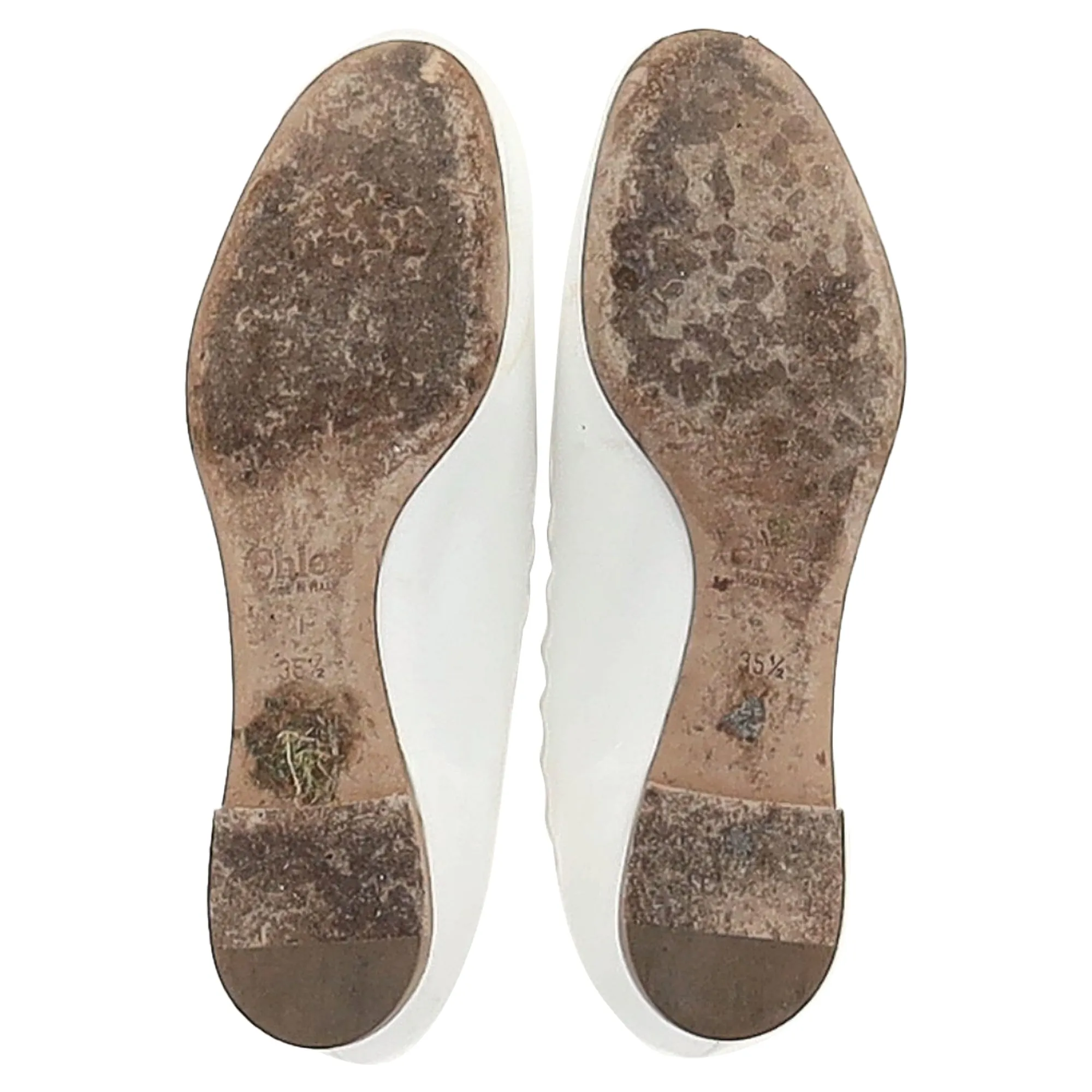 Chlo Lauren Ballet Flats in White Patent Leather