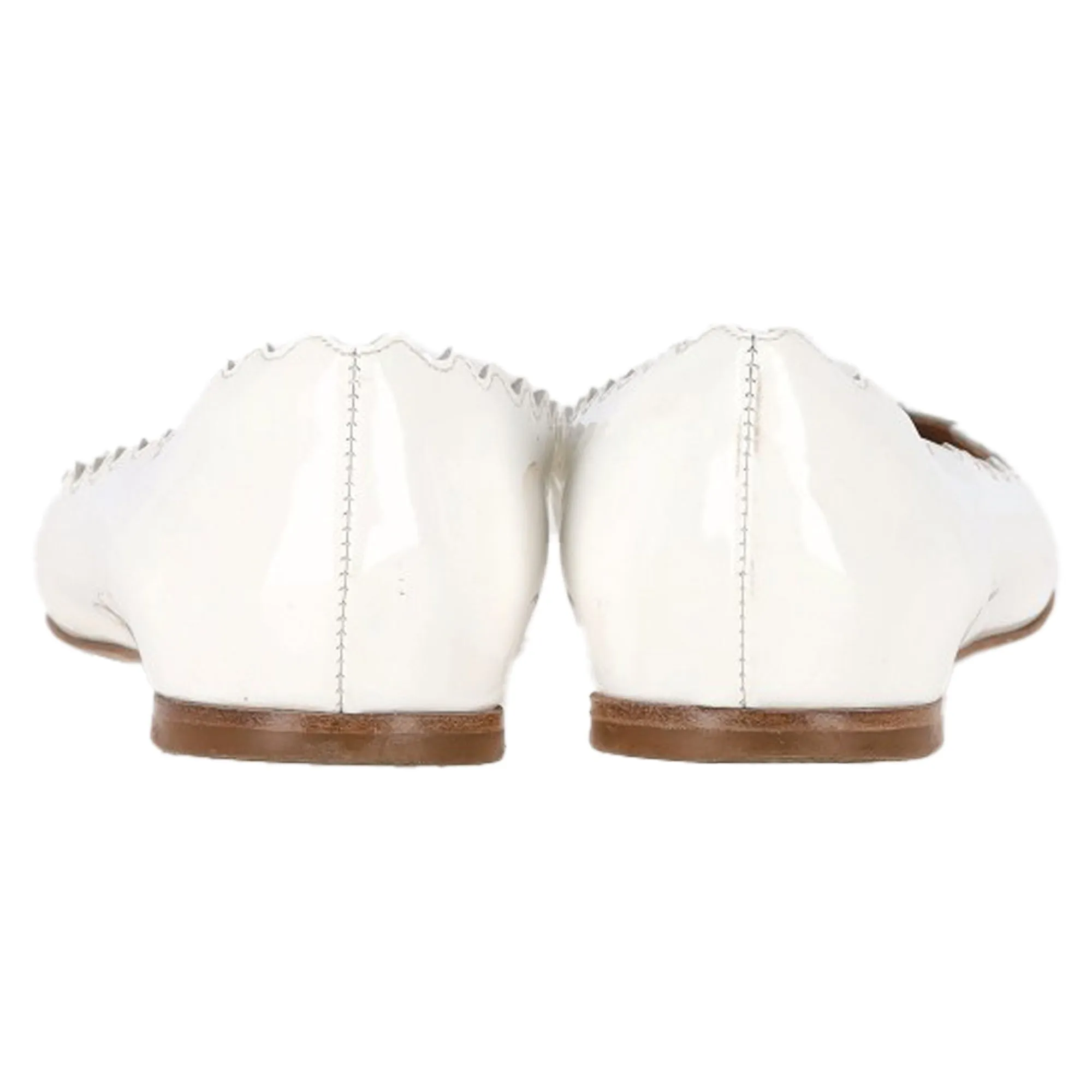 Chlo Lauren Ballet Flats in White Patent Leather
