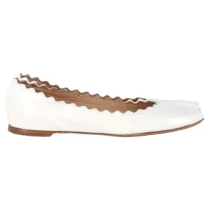 Chlo Lauren Ballet Flats in White Patent Leather