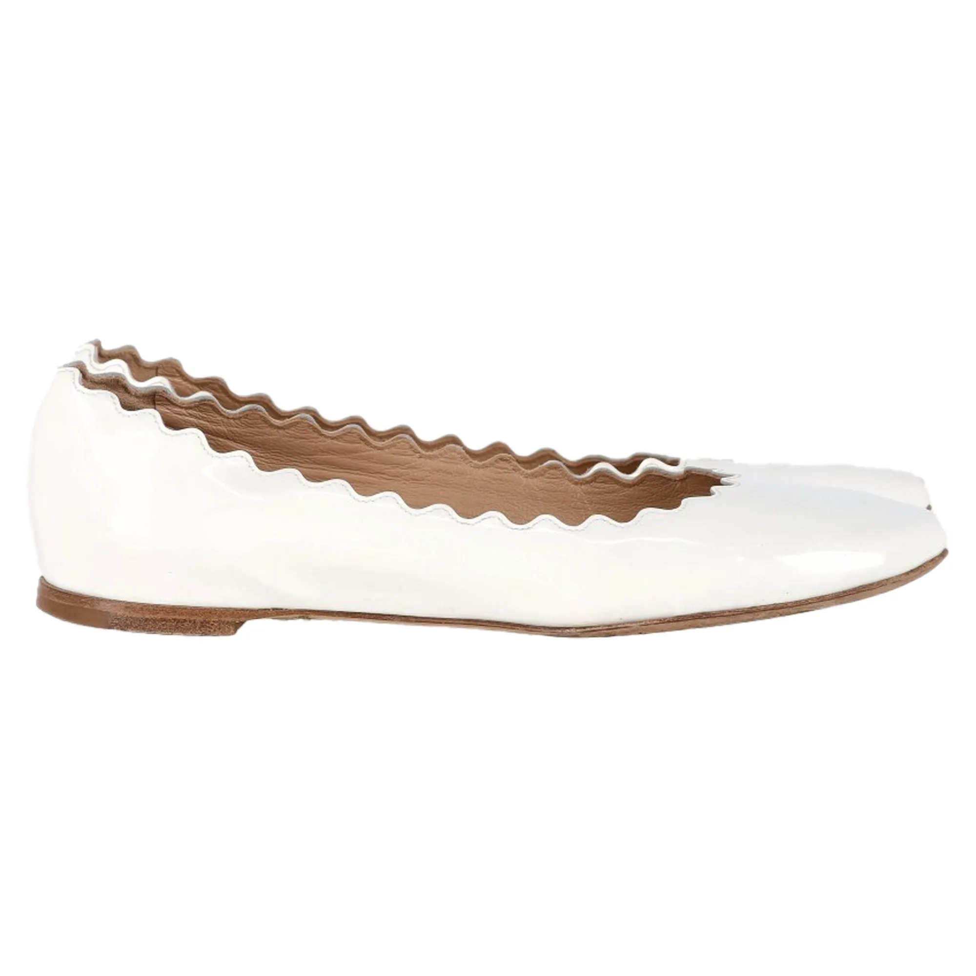 Chlo Lauren Ballet Flats in White Patent Leather