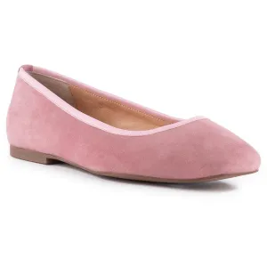 City Streets Womens Solid Suede Ballet Flats