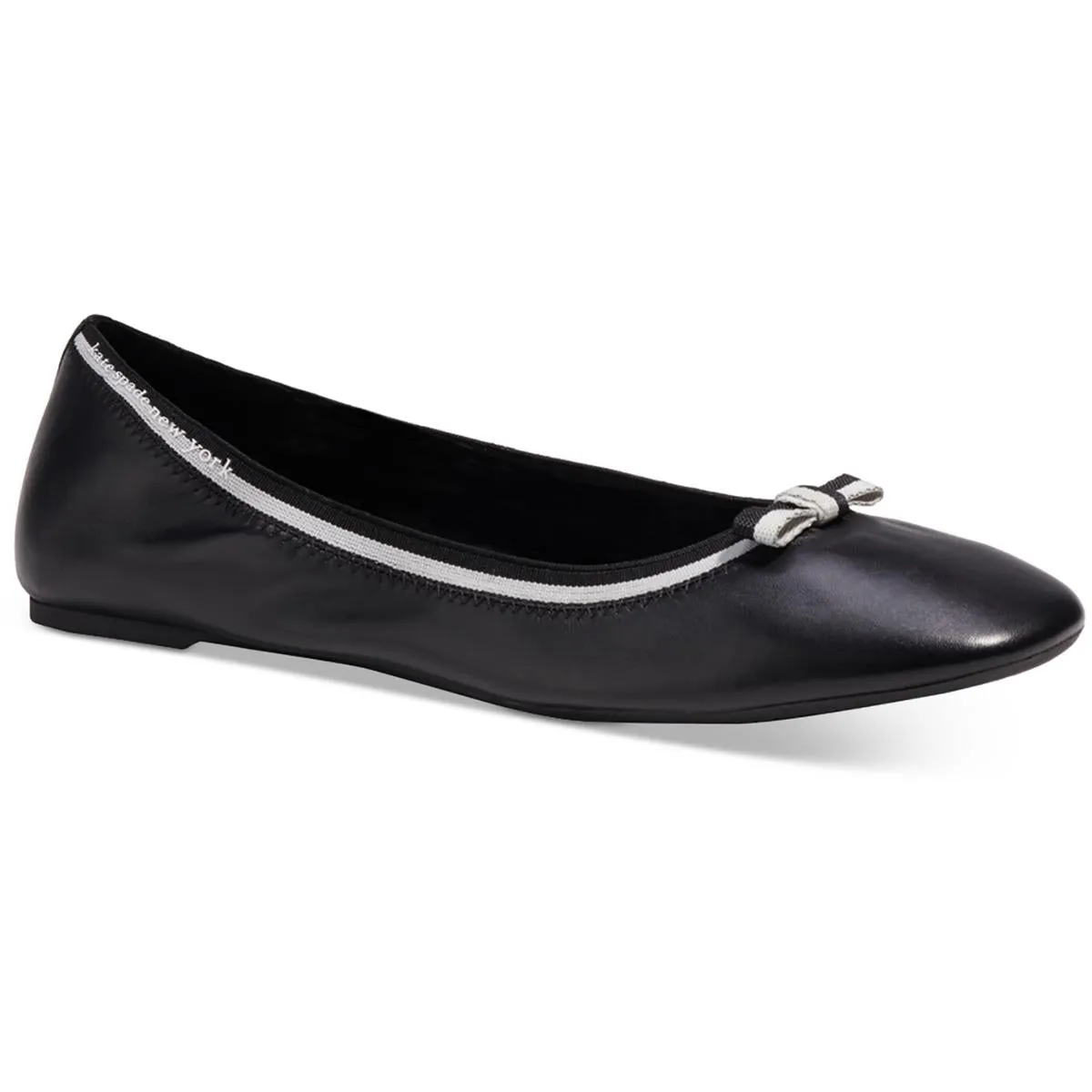 Claudette Womens Leather Bow Ballet Flats