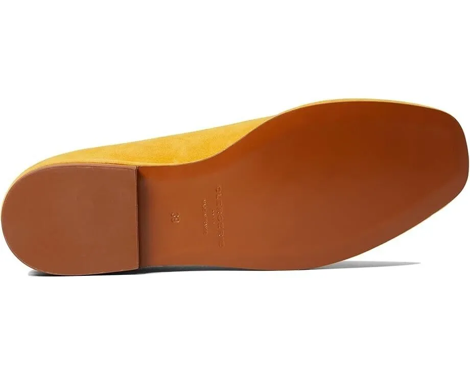 Clergerie Olympia8 Loafers Women's Euro 38 Amber Leather Square Toe Shoes KHD990