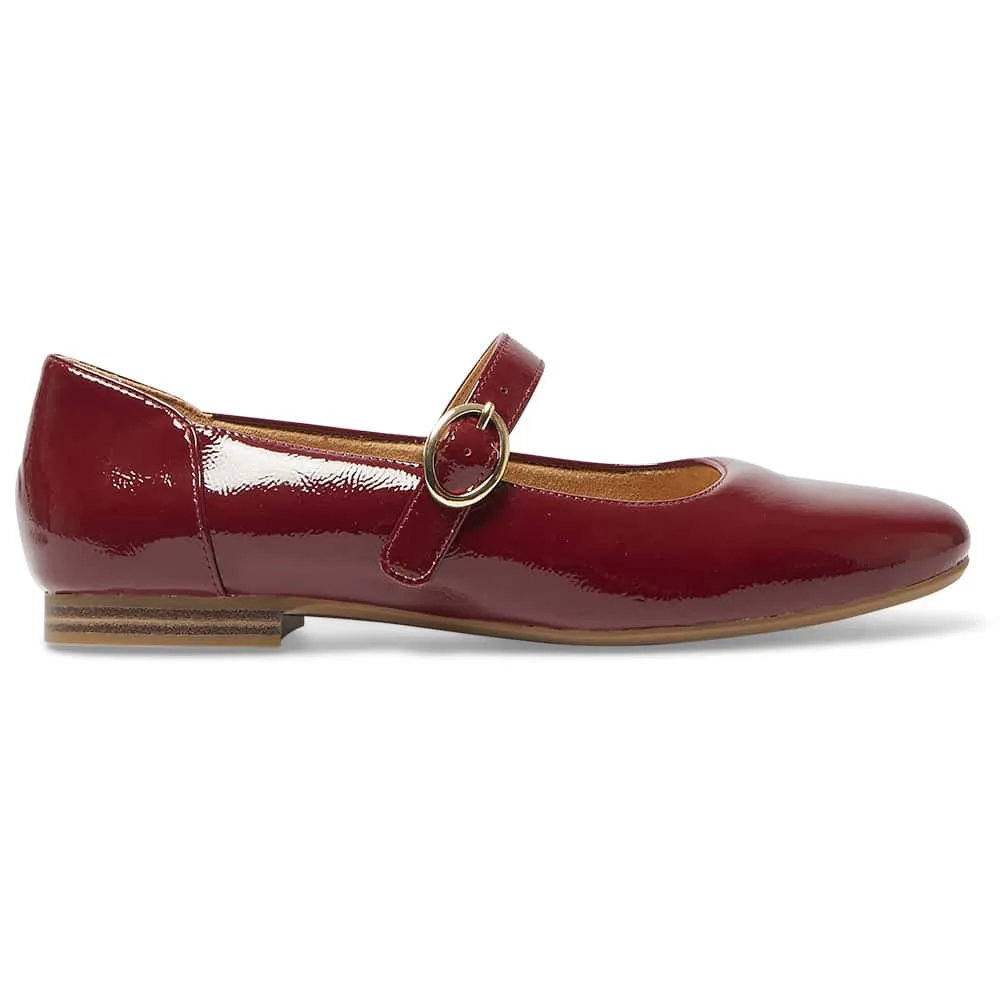 Colby Flat in Wine Crinkle Patent Patent