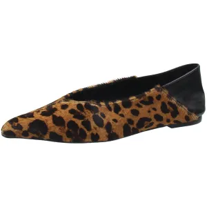 Couro Womens Animal Print Faux Leather Flat Shoes