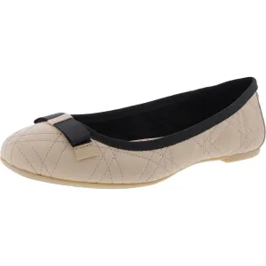 D56512 Womens Bow Leather Ballet Flats