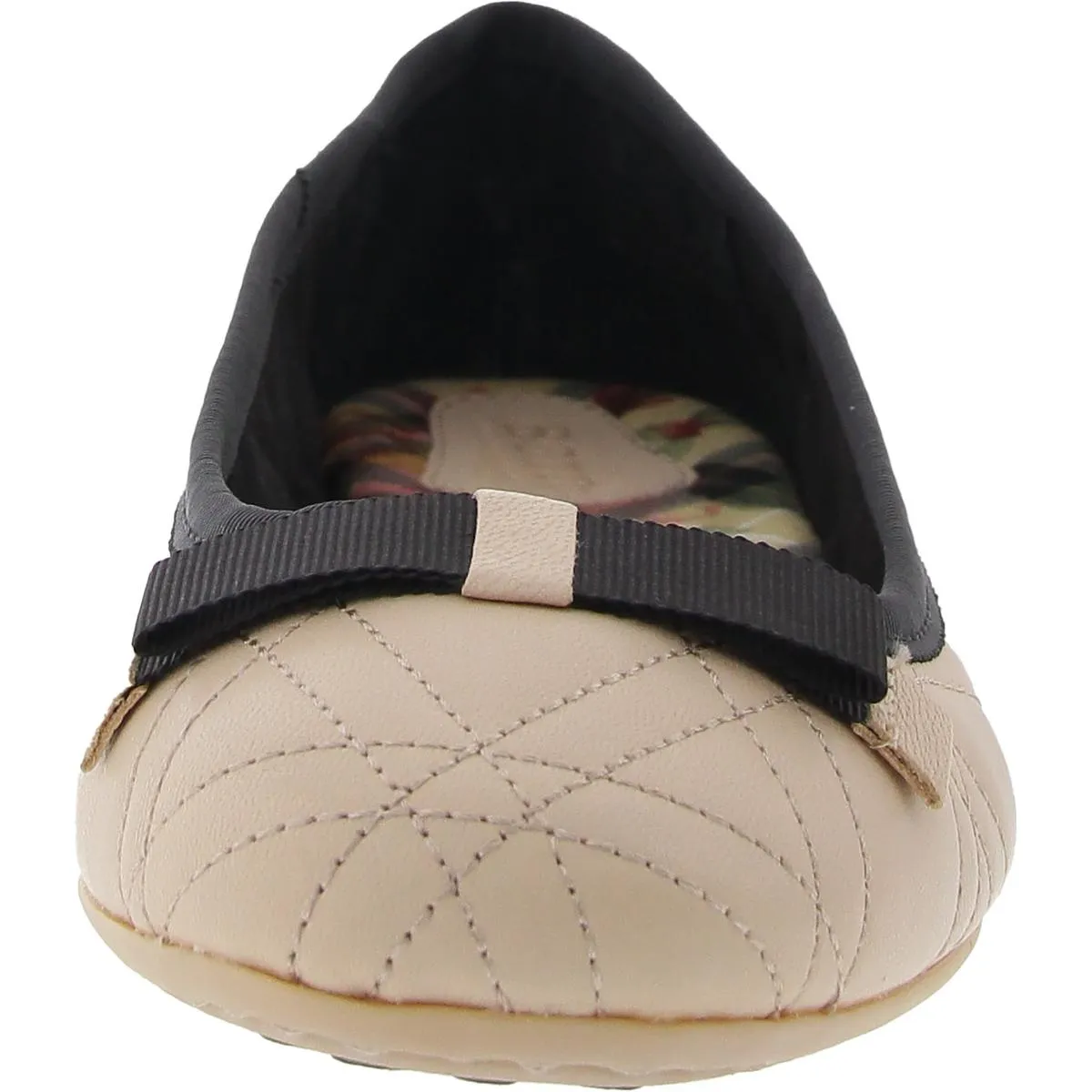 D56512 Womens Bow Leather Ballet Flats