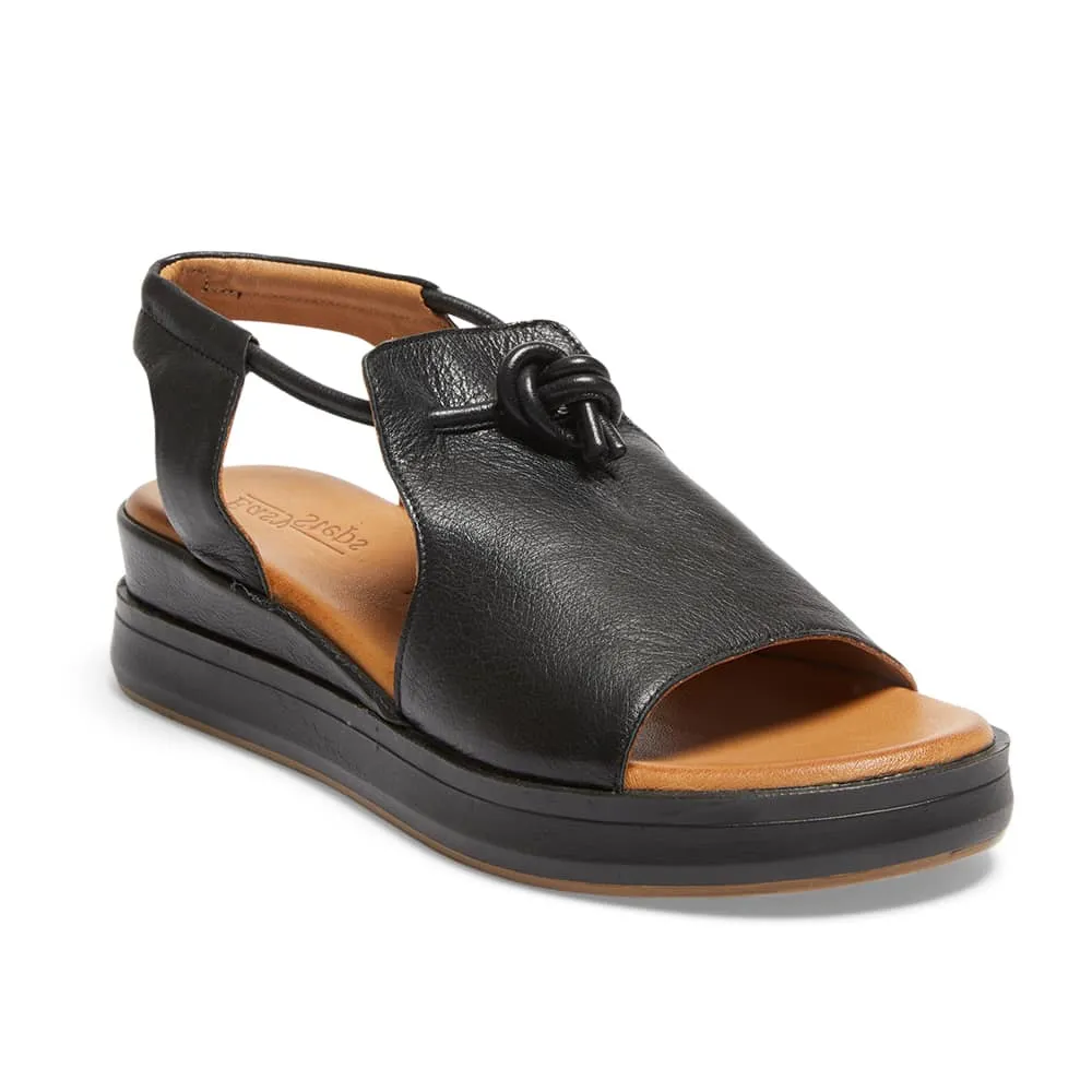 Deja Heel in Black Leather