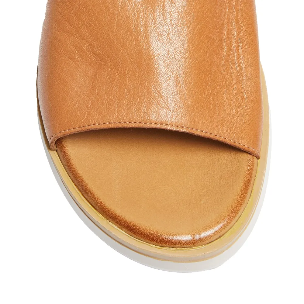 Deja Heel in Cognac Leather