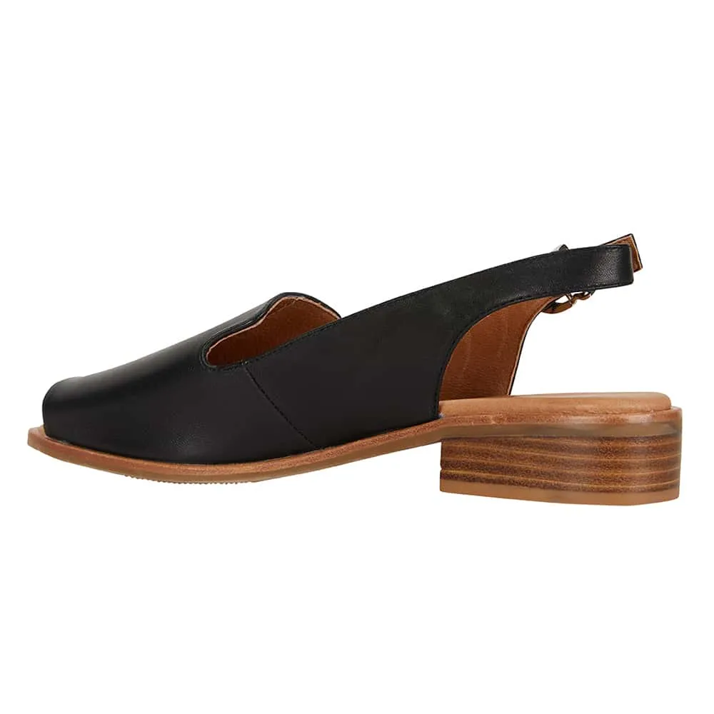 Delaney Sandal in Black Leather