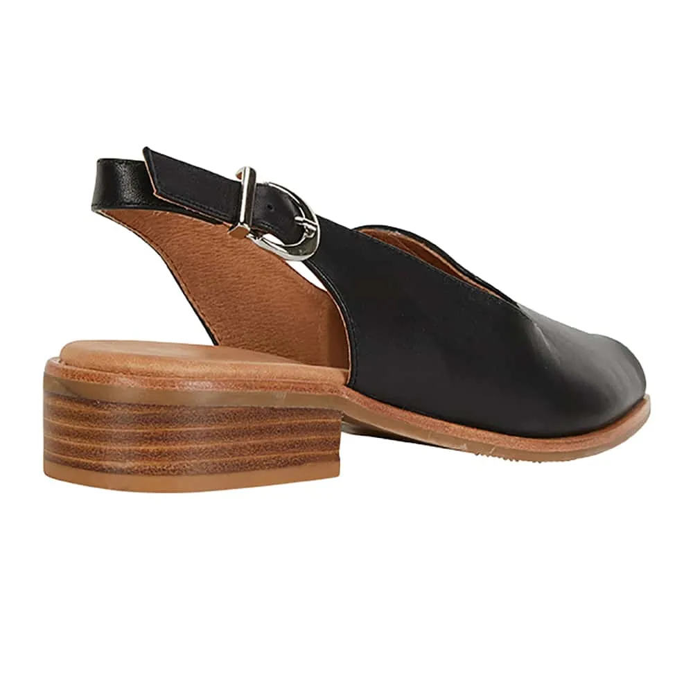 Delaney Sandal in Black Leather