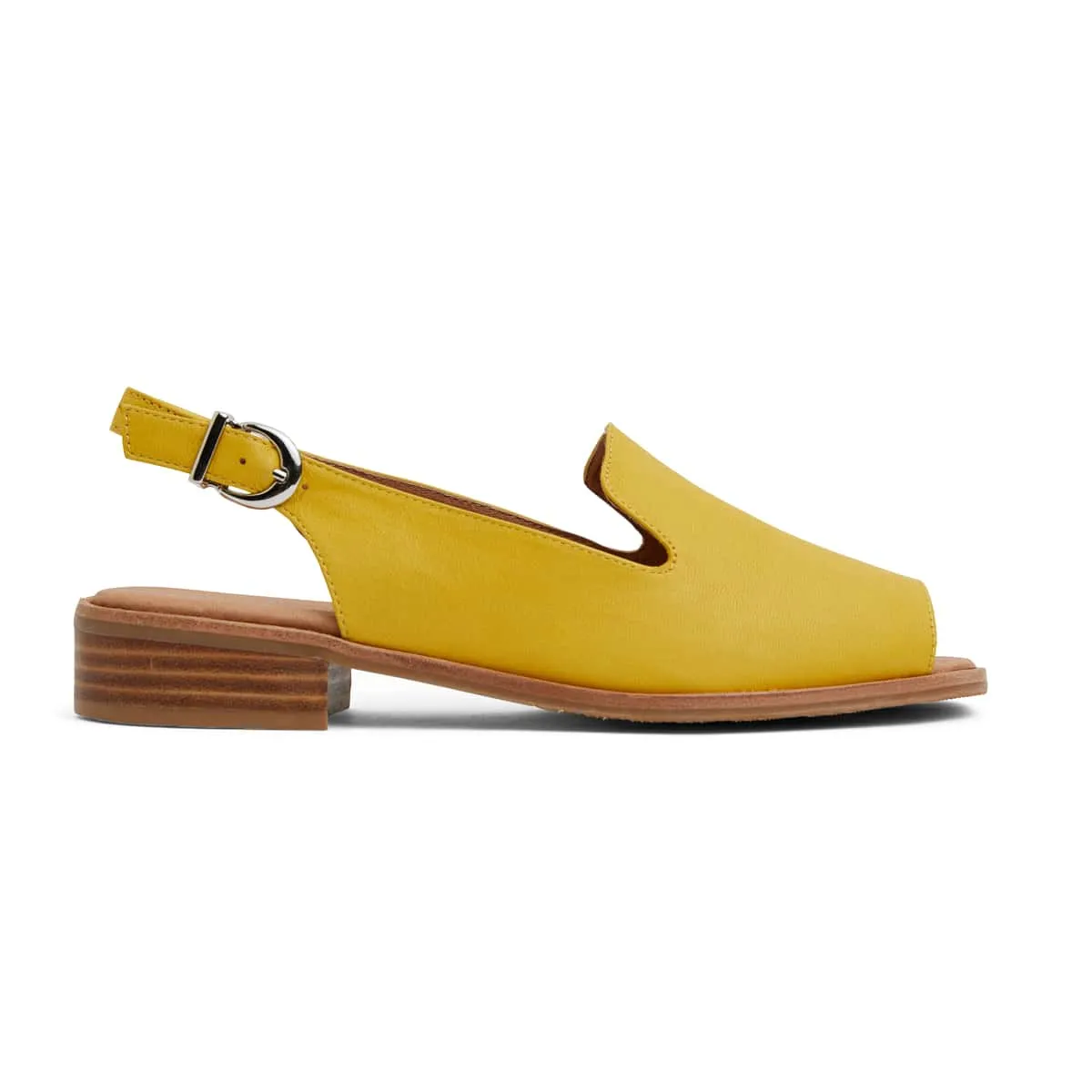 Delaney Sandal in Mustard Leather