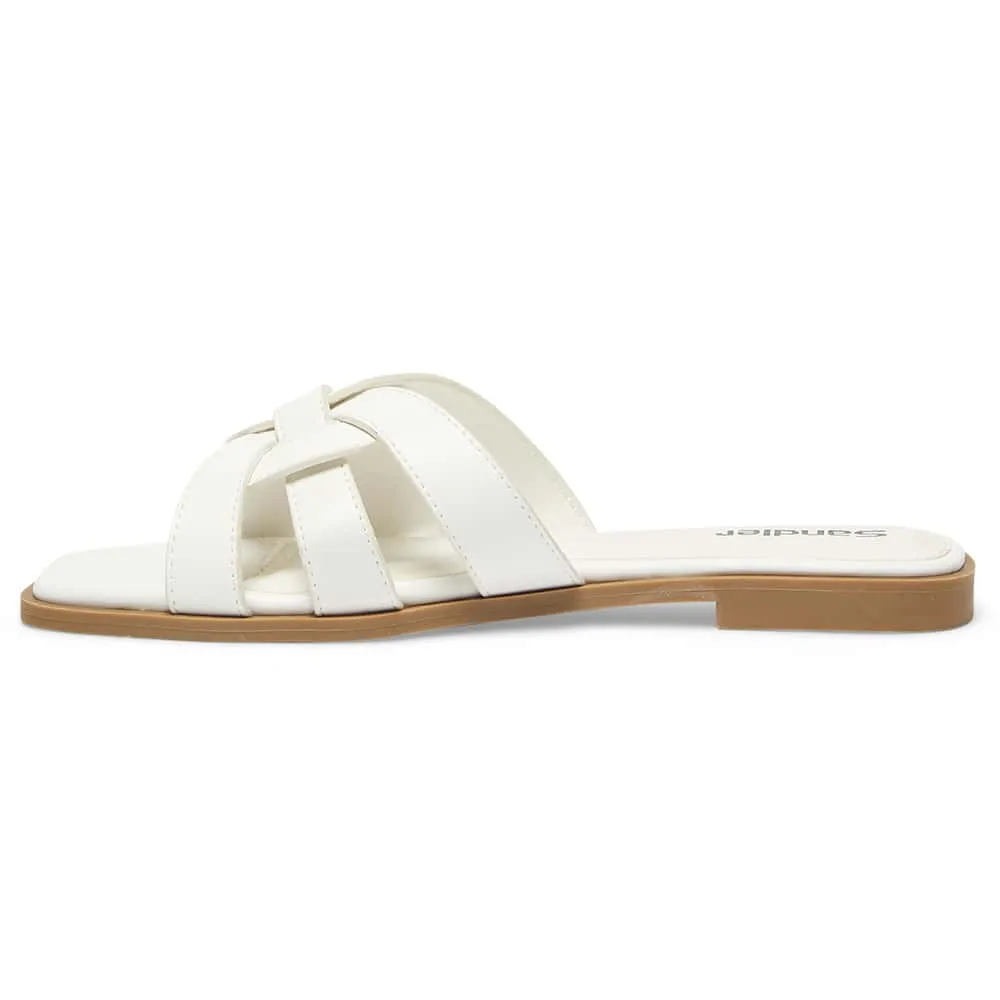 Demi Slide in White Smooth