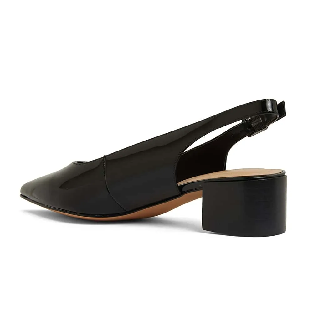Dena Heel in Black Patent