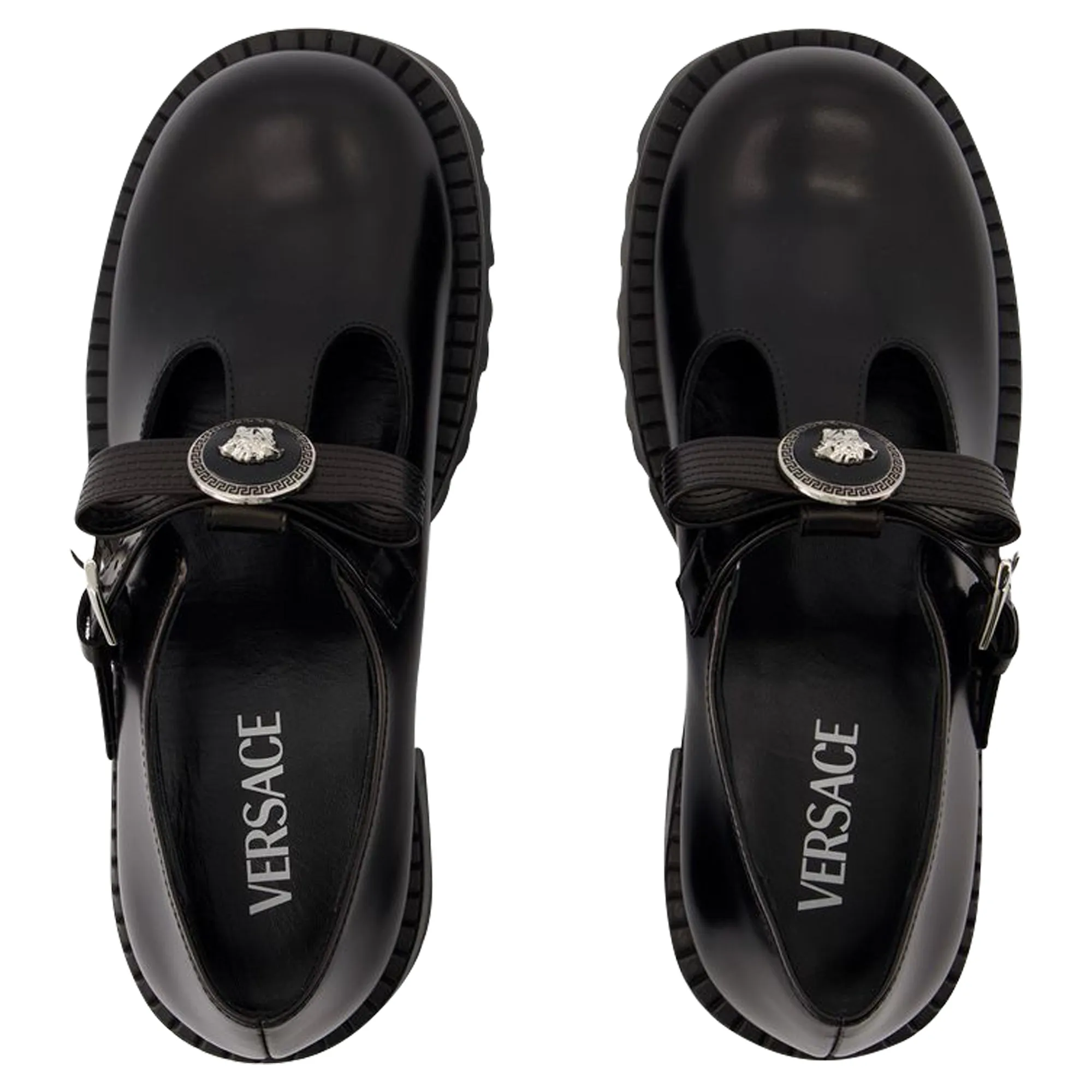 Derbies - Versace - Leather - Black